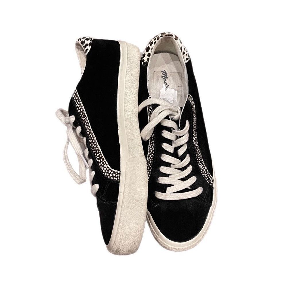 Madewell Sidewalk Low-Top Sneakers in Suede and Spotted Calf hair. - Picture 2 of 4